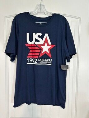 💙 Vintage 1992 Skechers USA Los Angeles T‑Shirt NWT Mint Deadstock